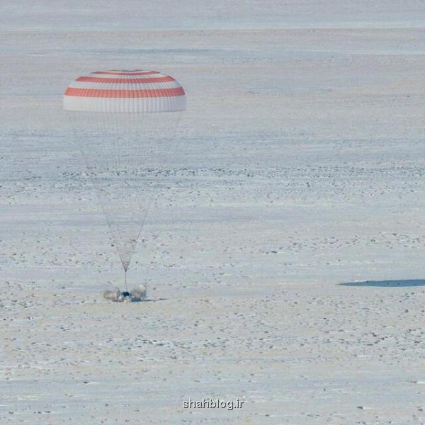 فرود موفقیت آمیز فضانوردان ایستگاه فضایی بین الملی بعلاوه تصاویر